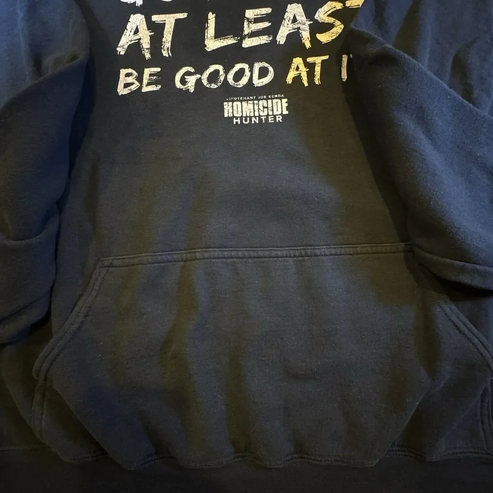 Homicide Hunter Rare Discovery Store Lt.‎ Joe Kenda Hoodie XXL Navy Full Graphic